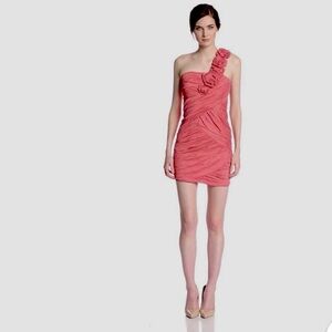 NWT BCBGMaxAzria One-Shoulder Coral Dress